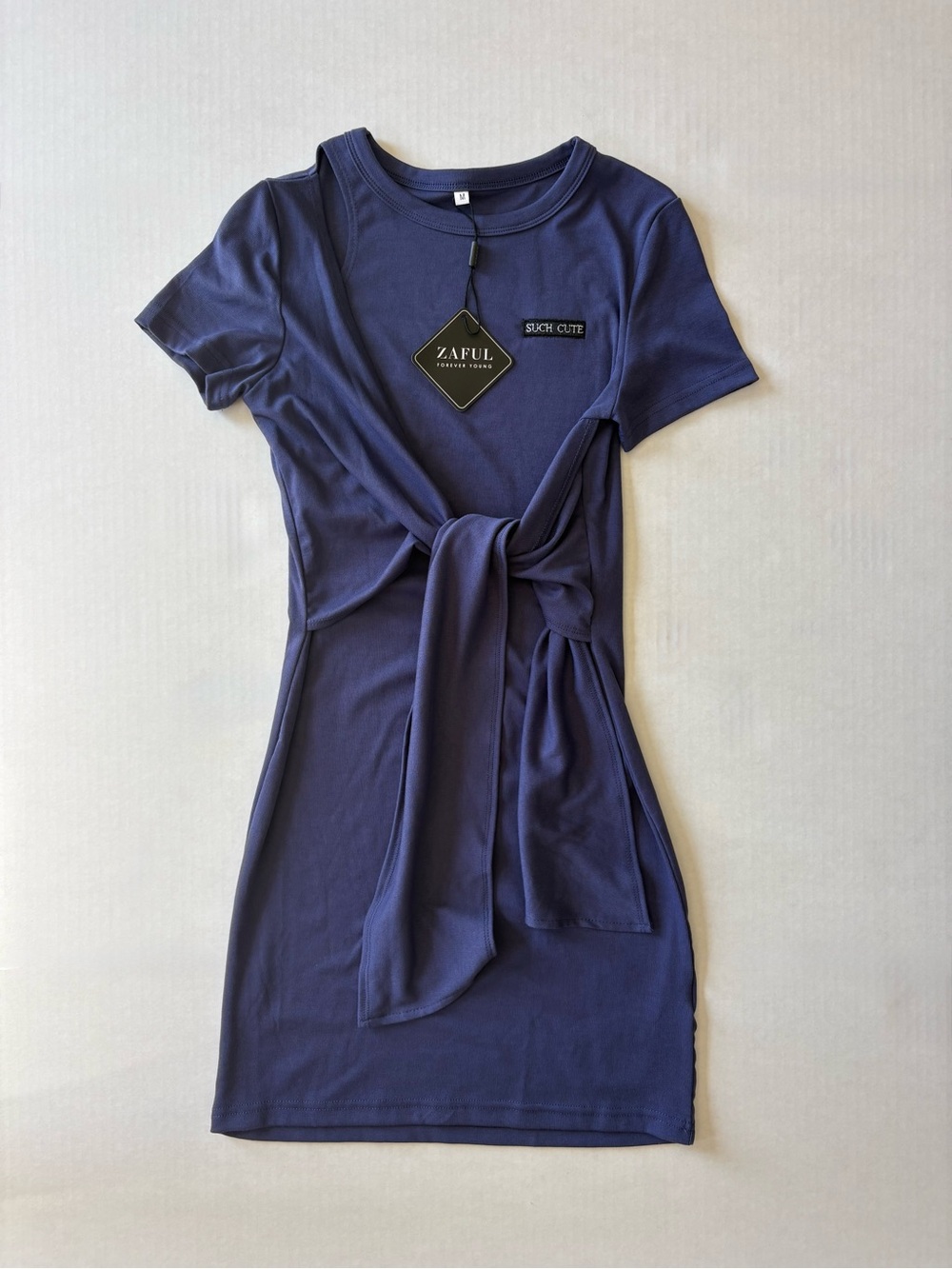 NWT Zaful Such Cute Tie Front Cut Out Mini Dress M